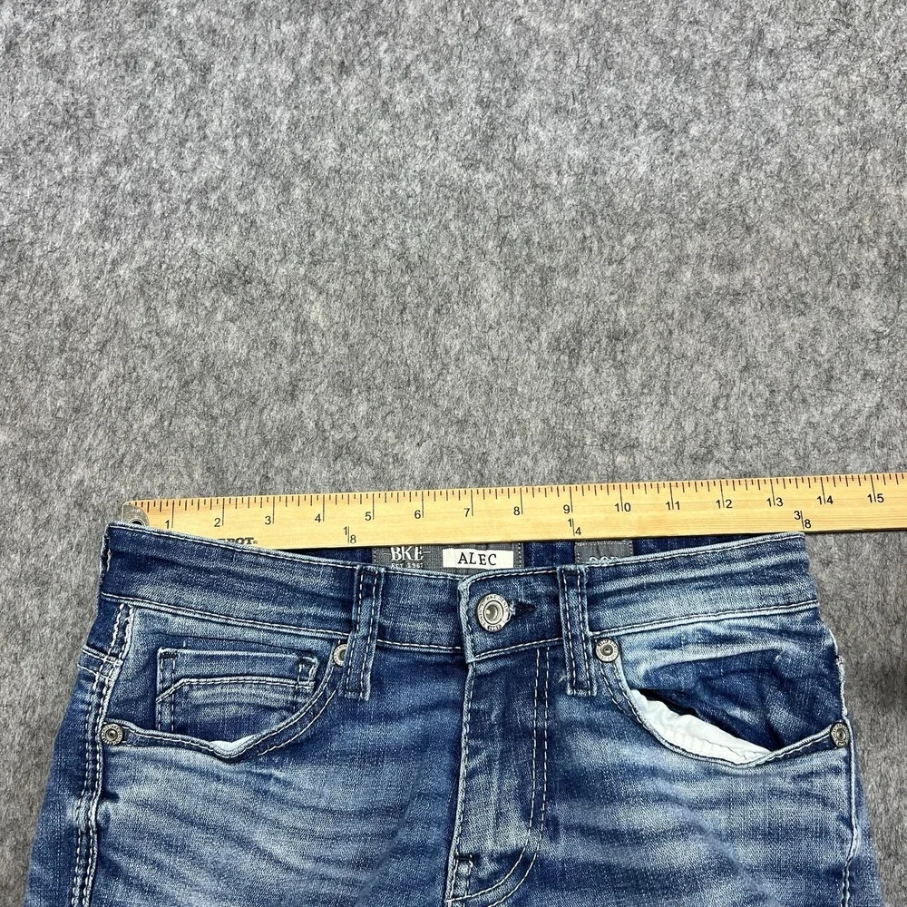 BKE Alec Jeans Mens 28R Blue Medium Wash Skinny Slim Stretch Denim Pants 28x32